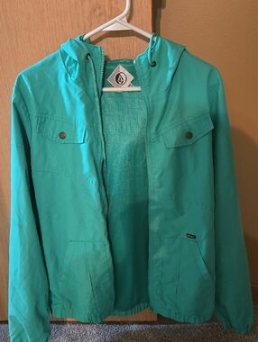 Volcom Turquoise Hooded Zip Jacket